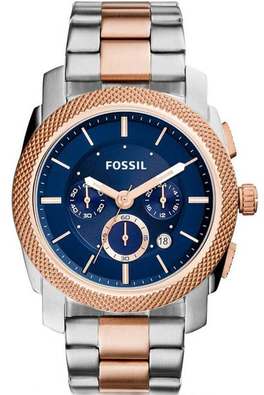 Buy Shop Fossil Machine Blue Dial Two Tone Steel Strap Watch for Men - FS5037 USA Online