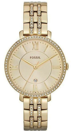 Buy Shop Fossil Jacqueline Gold Dial Gold Steel Strap Watch for Women - ES3547 USA Online