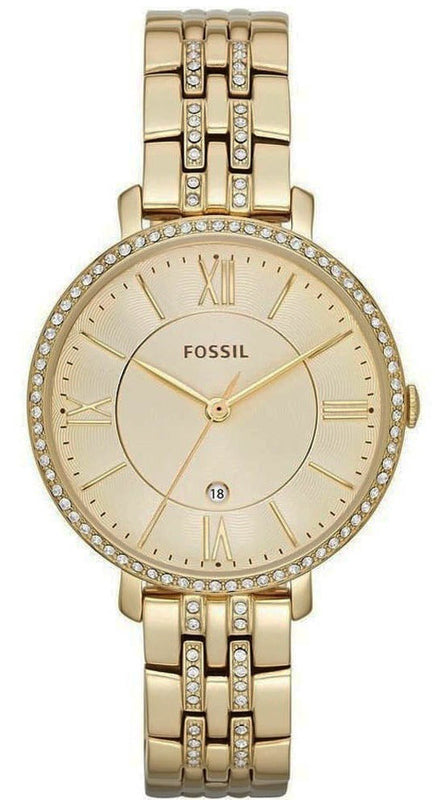 Buy Shop Fossil Jacqueline Gold Dial Gold Steel Strap Watch for Women - ES3547 USA Online