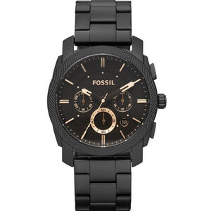Buy Shop Fossil Machine Chronograph Black Dial Black Steel Strap Watch for Men - FS4682 USA Online