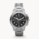 Buy Shop Fossil Dean Chronograph Black Dial Silver Steel Strap Watch for Men - FS4542 USA Online