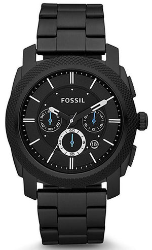Buy Shop Fossil Machine Chronograph Black Dial Black Steel Strap Watch for Men - FS4552 USA Online