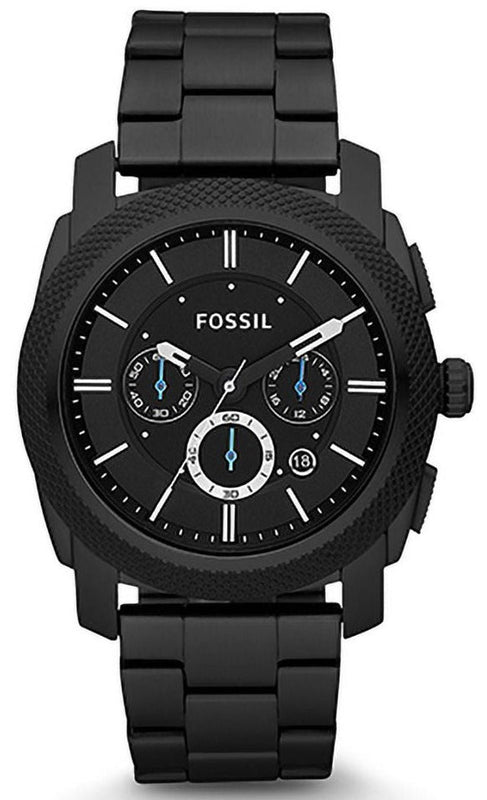 Buy Shop Fossil Machine Chronograph Black Dial Black Steel Strap Watch for Men - FS4552 USA Online