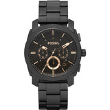 Buy Shop Fossil Machine Chronograph Black Dial Black Steel Strap Watch for Men - FS4682 USA Online