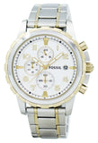 Buy Shop Fossil Dean Chronograph White Dial Silver Steel Strap Watch for Men - FS4795 USA Online