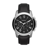 Buy Shop Fossil Grant Chronograph Black Dial Black Leather Strap Watch for Men - FS4812 USA Online