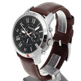 Buy Shop Fossil Grant Chronograph Black Dial Brown Leather Strap Watch for Men - FS4813 USA Online