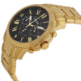 Buy Shop Fossil Grant Chronograph Black Dial Gold Steel Strap Watch for Men - FS4815 USA Online