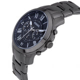 Buy Shop Fossil Grant Chronograph Blue Dial Grey Steel Strap Watch for Men - FS4831 USA Online