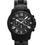 Buy Shop Fossil Grant Chronograph Black Dial Black Steel Strap Watch for Men - FS4832 USA Online