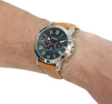 Buy Shop Fossil Grant Chronograph Green Dial Brown Leather Strap Watch for Men - FS4918 USA Online