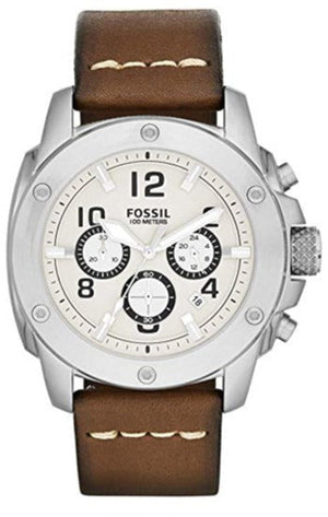Buy Shop Fossil Modern Machine White Dial Brown Leather Strap Watch for Men - FS4929 USA Online