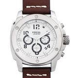 Buy Shop Fossil Modern Machine White Dial Brown Leather Strap Watch for Men - FS4929 USA Online