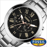 Buy Shop Fossil Grant Chronograph Black Dial Silver Steel Strap Watch for Men - FS4994 USA Online
