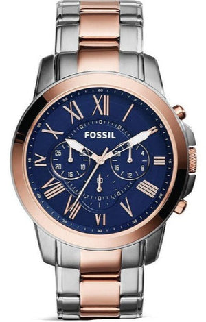 Buy Shop Fossil Grant Chronograph Blue Dial Two Tone Steel Strap Watch for Men - FS5024 USA Online