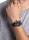 Buy Shop Fossil Grant Chronograph Blue Dial Brown Leather Strap Watch for Men - FS5068 USA Online
