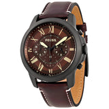 Buy Shop Fossil Grant Chronograph Brown Dial Brown Leather Strap Watch for Men - FS5088 USA Online