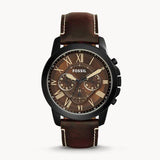 Buy Shop Fossil Grant Chronograph Brown Dial Brown Leather Strap Watch for Men - FS5088 USA Online