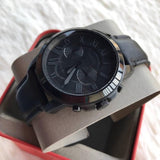 Buy Shop Fossil Grant Chronograph Black Dial Black Leather Strap Watch for Men - FS5132 USA Online