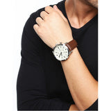 Buy Shop Fossil Pilot Chronograph White Dial Brown Leather Strap Watch for Men - FS5146 USA Online