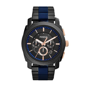 Buy Shop Fossil Machine Chronograph Black Dial Two Tone Steel Strap Watch for Men - FS5164 USA Online