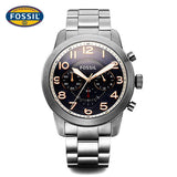 Buy Shop Fossil Pilot 54 Chronograph Navy Blue Dial Silver Steel Strap Watch for Men - FS5203 USA Online