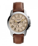 Buy Shop Fossil Grant Chronograph Brown Dial Brown Leather Strap Watch for Men - FS5214 USA Online
