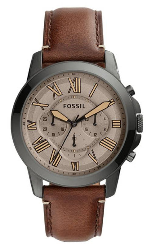 Buy Shop Fossil Grant Chronograph Brown Dial Brown Leather Strap Watch for Men - FS5214 USA Online