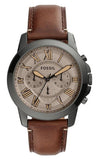 Buy Shop Fossil Grant Chronograph Brown Dial Brown Leather Strap Watch for Men - FS5214 USA Online