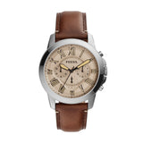 Buy Shop Fossil Grant Chronograph Brown Dial Brown Leather Strap Watch for Men - FS5214 USA Online