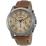 Buy Shop Fossil Grant Chronograph Brown Dial Brown Leather Strap Watch for Men - FS5214 USA Online