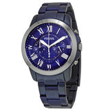 Buy Shop Fossil Grant Chronograph Blue Dial Blue Steel Strap Watch for Men - FS5230 USA Online