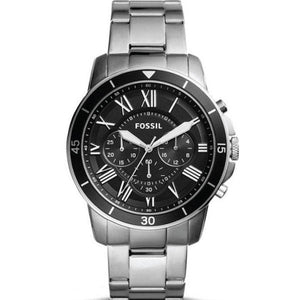 Buy Shop Fossil Grant Sport Chronograph Black Dial Silver Steel Strap Watch for Men - FS5236 USA Online