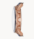 Buy Shop Fossil Grant Sport Chronograph Blue Dial Blue Leather Strap Watch for Men - FS5237 USA Online