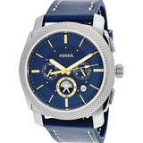 Buy Shop Fossil Machine Chronograph Blue Dial Blue Leather Strap Watch for Men - FS5262 USA Online