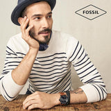Buy Shop Fossil Commuter Three Hand Date Black Dial Brown Leather Strap Watch for Men - FS5276 USA Online