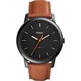 Buy Shop Fossil The Minimalist Black Dial Brown Leather Strap Watch for Men - FS5305 USA Online