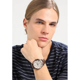 Buy Shop Fossil Grant Chronograph White Dial Brown Leather Strap Watch for Men - FS5344 USA Online