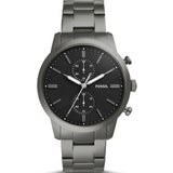 Buy Shop Fossil Townsman Chronograph Black Dial Silver Steel Strap Watch for Men - FS5349 USA Online