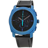 Buy Shop Fossil Machine Chronograph Black Dial Black Leather Strap Watch for Men - FS5361 USA Online