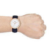 Buy Shop Fossil The Minimalist Slim White Dial Blue Leather Strap Watch for Men - FS5371 USA Online