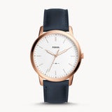 Buy Shop Fossil The Minimalist Slim White Dial Blue Leather Strap Watch for Men - FS5371 USA Online