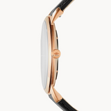 Buy Shop Fossil The Minimalist Black Dial Black Leather Strap Watch for Men - FS5376 USA Online