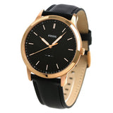 Buy Shop Fossil The Minimalist Black Dial Black Leather Strap Watch for Men - FS5376 USA Online