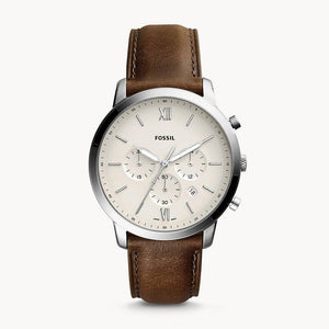 Buy Shop Fossil Neutra Chronograph White Dial Brown Leather Strap Watch for Men - FS5380 USA Online