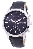 Fossil Townsman Multifunction Black Dial Black Leather Strap Watch for Men - FS5396