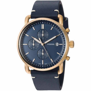Buy Shop Fossil The Commuter Blue Dial Blue Leather Strap Watch for Men - FS5404 USA Online