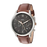 Buy Shop Fossil Neutra Chronograph Black Dial Brown Leather Strap Watch for Men - FS5408 USA Online