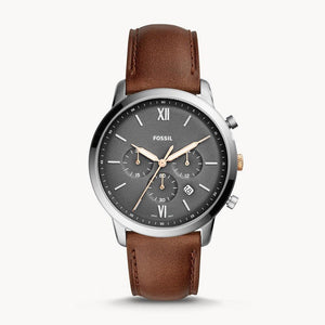 Buy Shop Fossil Neutra Chronograph Black Dial Brown Leather Strap Watch for Men - FS5408 USA Online