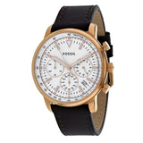 Buy Shop Fossil Goodwin Chronograph White Dial Brown Leather Strap Watch for Men - FS5415 USA Online